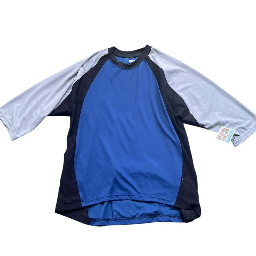 NWT Trek Men's Free Rider Cycling Jersey Blue/Black/Gray 3/4 Sleeve XXL
